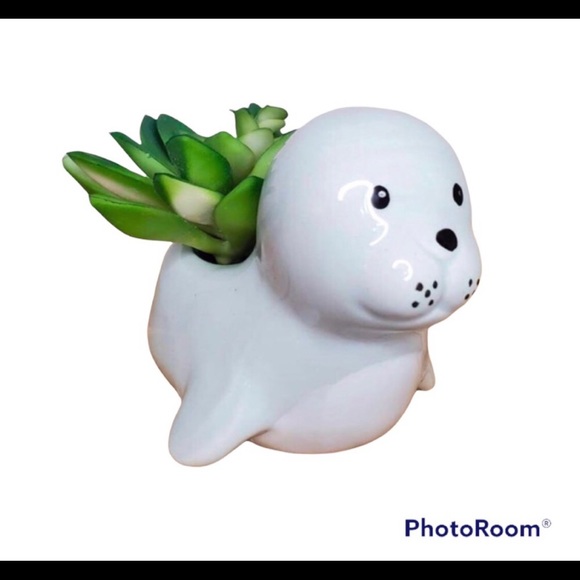 🦭 CERAMIC SEAL FLOWER PLANTER 🦭 - Picture 2 of 5
